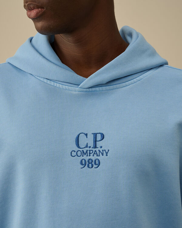 C.p. Company Cotton Diagonal Fleece Hooded Sweatshirt PACIFIC COAST - LIGHT-BLUE