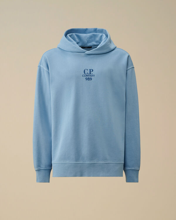 c.p. company Cotton Diagonal Fleece Hooded Sweatshirt PACIFIC COAST - LIGHT-BLUE