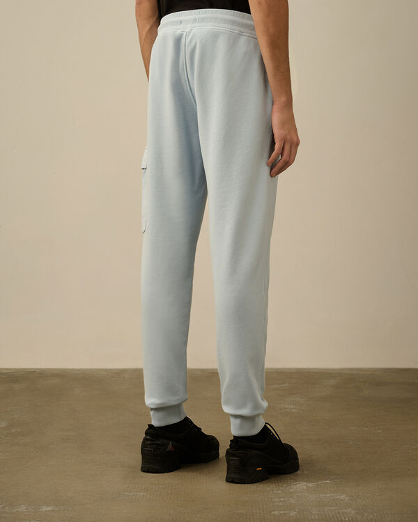 C.p. Company Cotton Diagonal Fleece Resist Dyed Cargo Sweatpants CERULEAN - LIGHT-BLUE