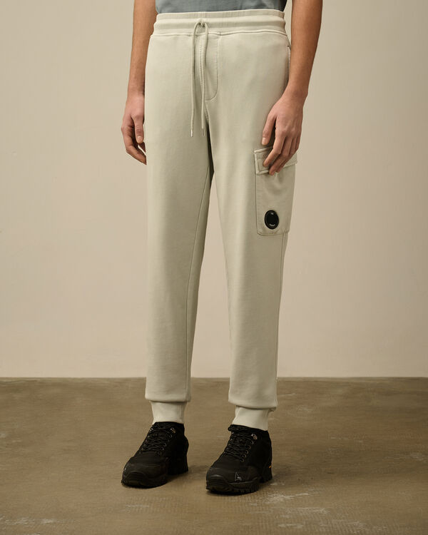C.p. Company Cotton Diagonal Fleece Resist Dyed Cargo Sweatpants BLUE FOX - GREY