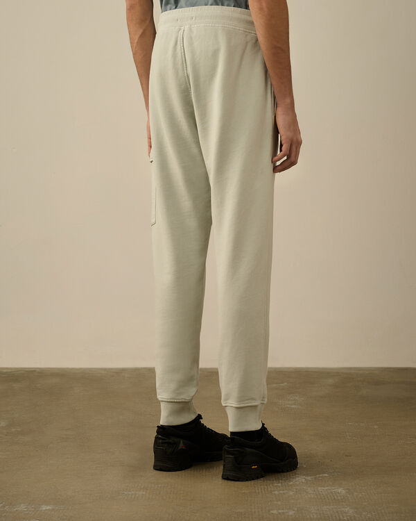 C.p. Company Cotton Diagonal Fleece Resist Dyed Cargo Sweatpants BLUE FOX - GREY