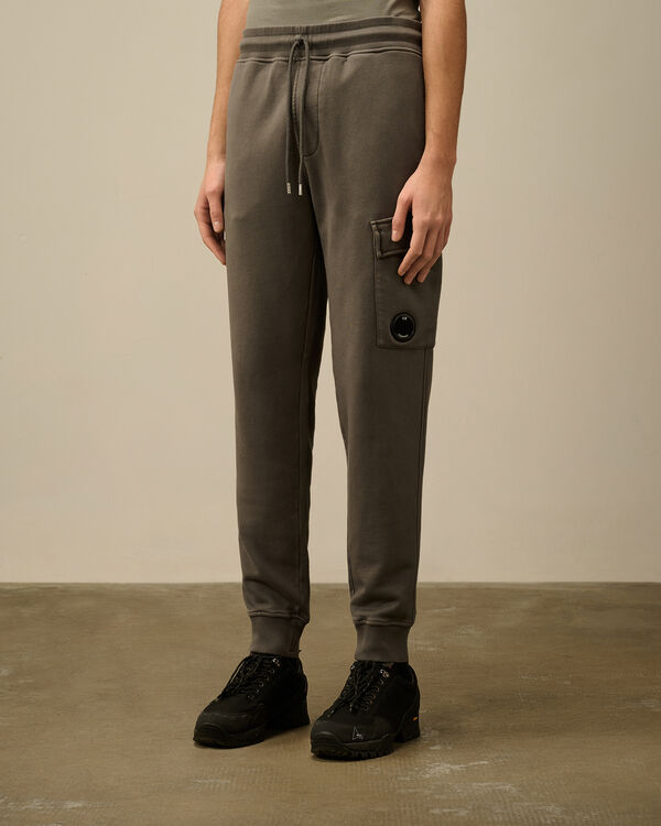 C.p. Company Cotton Diagonal Fleece Resist Dyed Cargo Sweatpants SMOKED PEARL - GREY