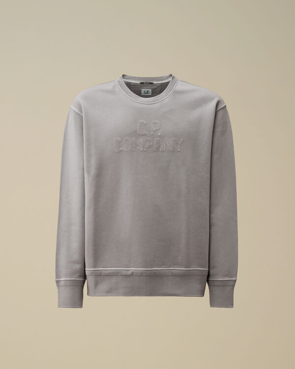 c.p. company Cotton Diagonal Fleece Resist Dyed Crewneck Embroidery Sweatshirt LAVANDER VIOLET