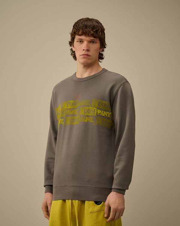 C.p. Company Cotton Fleece Crewneck Sweatshirt SMOKED PEARL - GREY