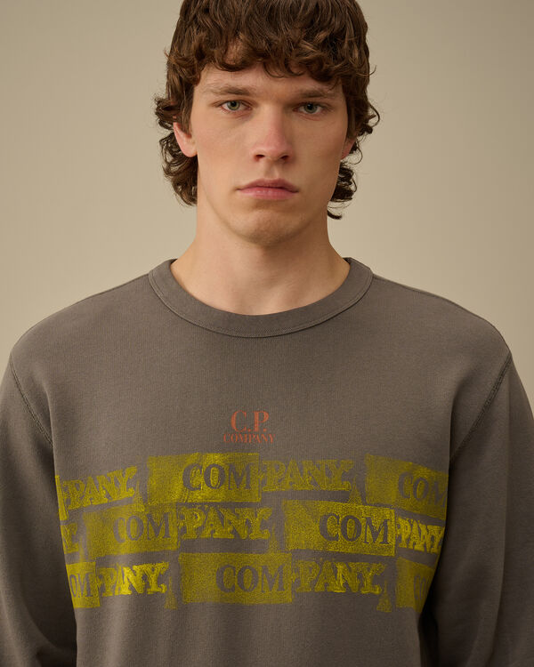 C.p. Company Cotton Fleece Crewneck Sweatshirt SMOKED PEARL - GREY
