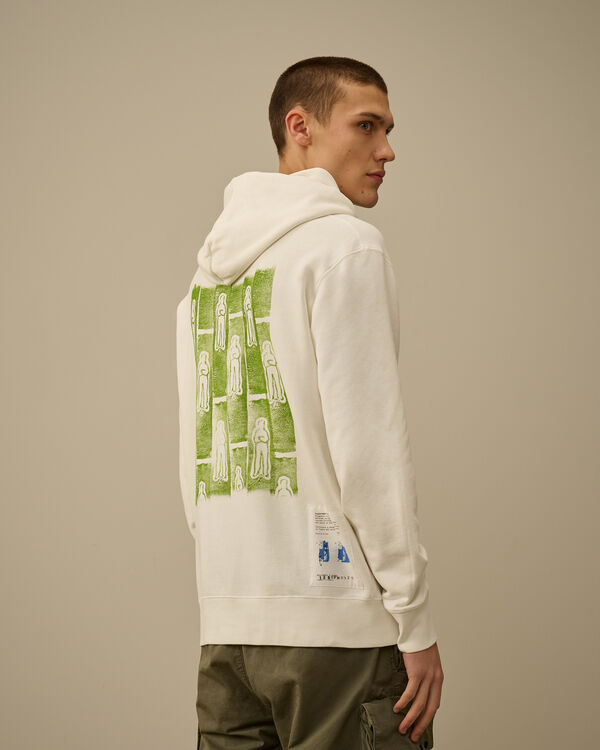 C.p. Company Cotton Fleece Hooded Sweatshirt GAUZE WHITE