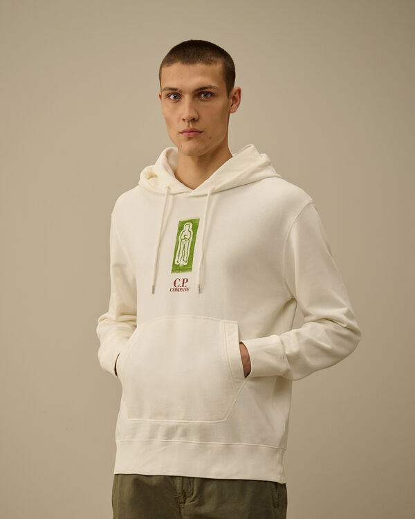C.p. Company Cotton Fleece Hooded Sweatshirt GAUZE WHITE