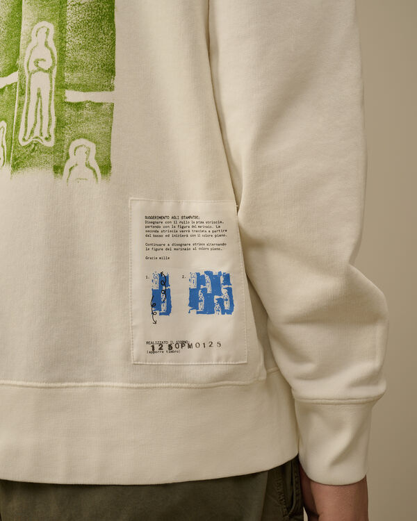 C.p. Company Cotton Fleece Hooded Sweatshirt GAUZE WHITE