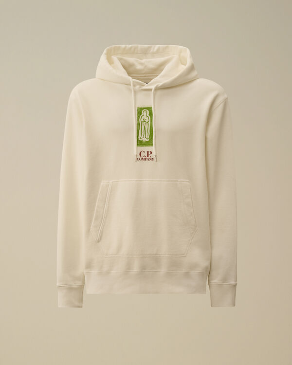 c.p. company Cotton Fleece Hooded Sweatshirt GAUZE WHITE c.p. company Cotton Fleece Hooded Sweatshirt GAUZE WHITE