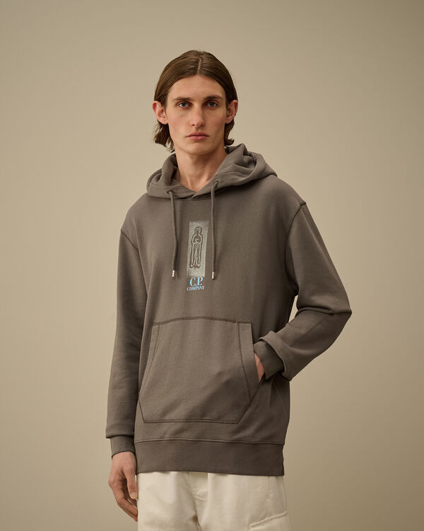C.p. Company Cotton Fleece Hooded Sweatshirt SMOKED PEARL - GREY