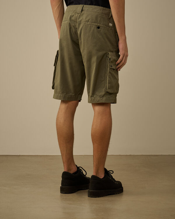 C.p. Company Cotton Gabardine Cargo Shorts THYME - GREEN