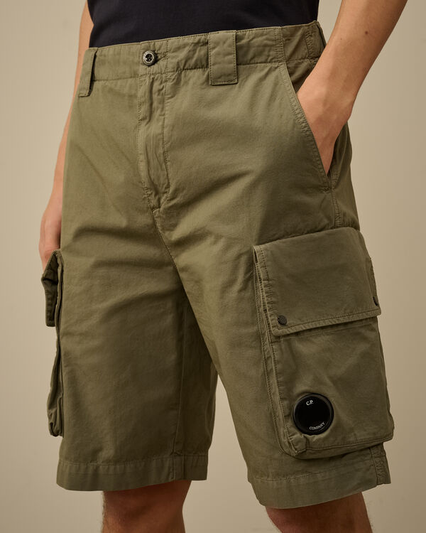 C.p. Company Cotton Gabardine Cargo Shorts THYME - GREEN