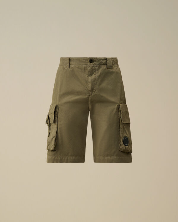 c.p. company Cotton Gabardine Cargo Shorts THYME - GREEN