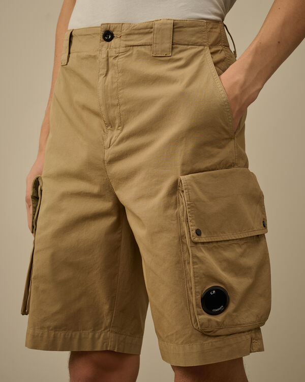 C.p. Company Cotton Gabardine Cargo Shorts TREE HOUSE - BEIGE
