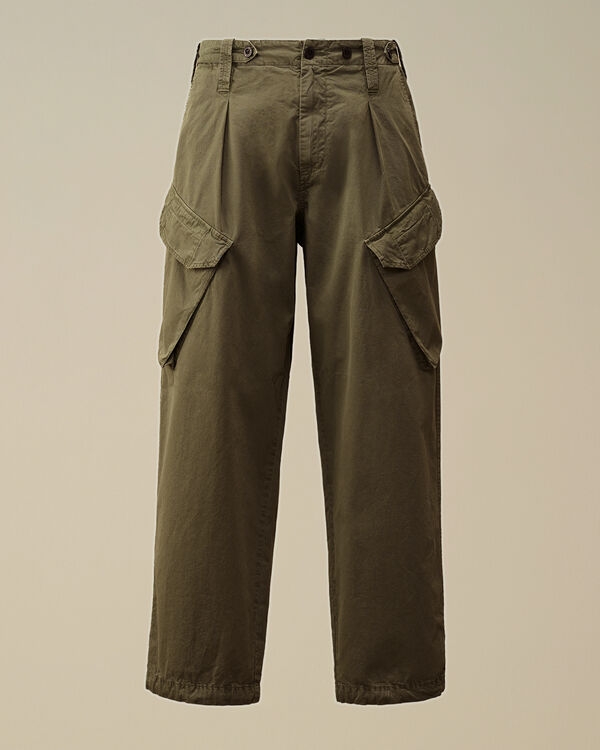 c.p. company Cotton Gabardine Loose Cargo Pants THYME - GREEN