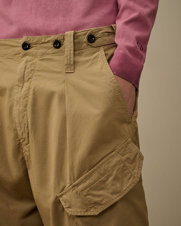 C.p. Company Cotton Gabardine Loose Cargo Pants TREE HOUSE - BEIGE