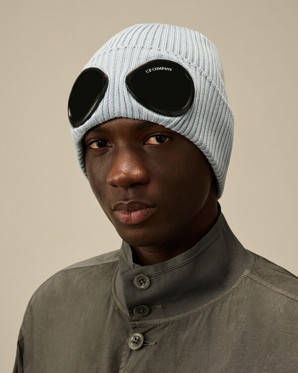 C.p. Company Cotton Goggle Beanie CERULEAN - LIGHT-BLUE