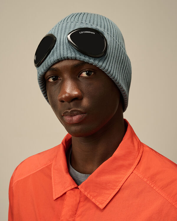 C.p. Company Cotton Goggle Beanie STORMY WEATHER - BLUE
