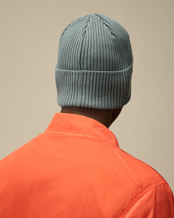 C.p. Company Cotton Goggle Beanie STORMY WEATHER - BLUE