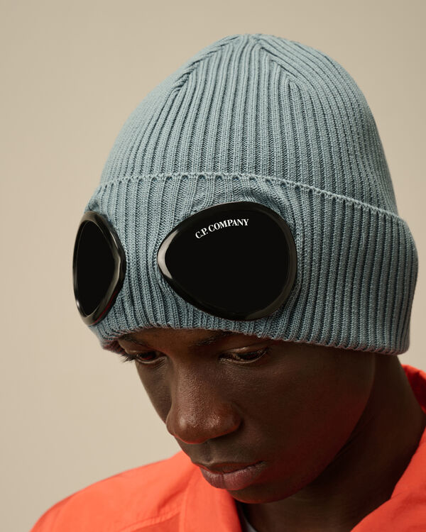 C.p. Company Cotton Goggle Beanie STORMY WEATHER - BLUE
