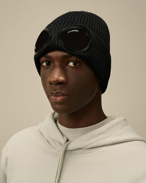 C.p. Company Cotton Goggle Beanie TOTAL ECLIPSE - BLUE