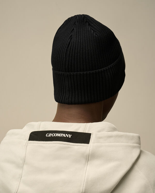 C.p. Company Cotton Goggle Beanie TOTAL ECLIPSE - BLUE