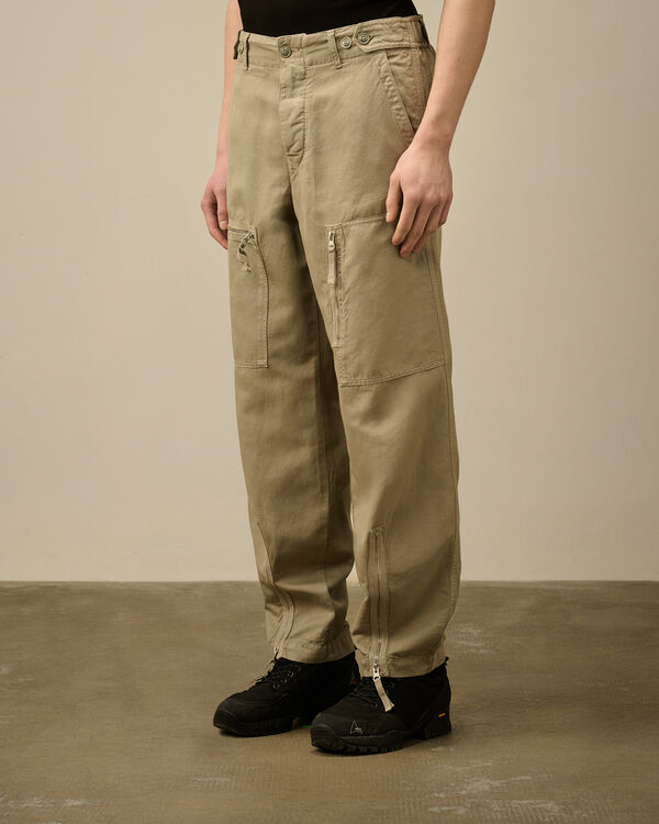 C.p. Company Cotton/Linen Cargo Pants VINTAGE KHAKI - BEIGE