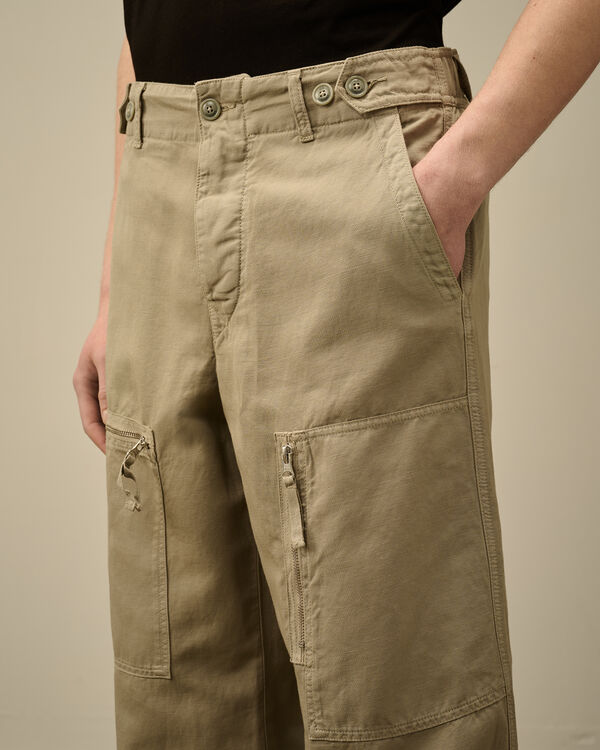 C.p. Company Cotton/Linen Cargo Pants VINTAGE KHAKI - BEIGE