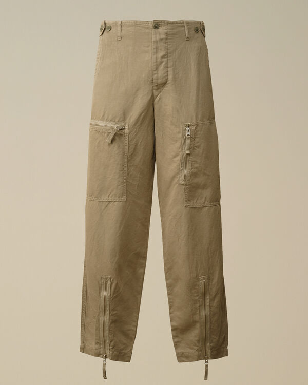 c.p. company Cotton/Linen Cargo Pants VINTAGE KHAKI - BEIGE