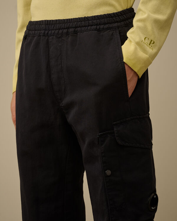 C.p. Company Cotton/Linen Loose Pants TOTAL ECLIPSE - BLUE