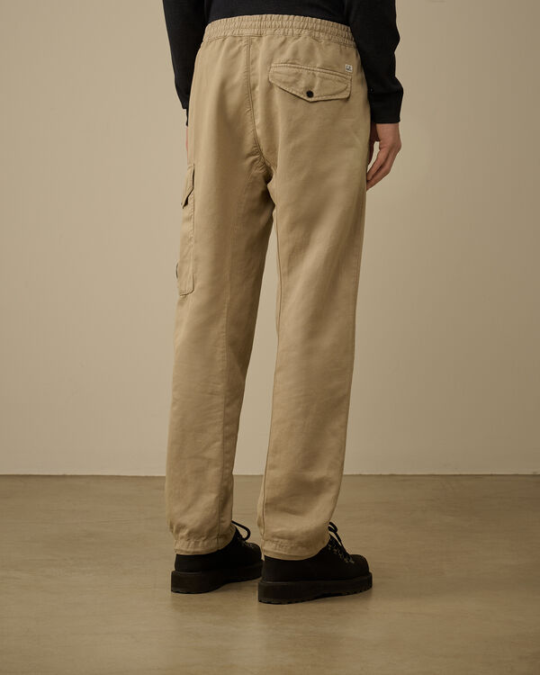 C.p. Company Cotton/Linen Loose Pants VINTAGE KHAKI - BEIGE
