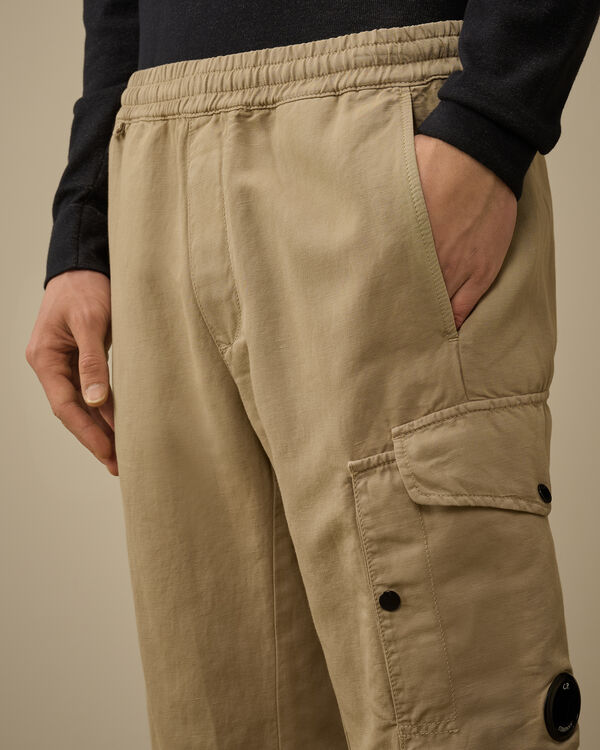 C.p. Company Cotton/Linen Loose Pants VINTAGE KHAKI - BEIGE