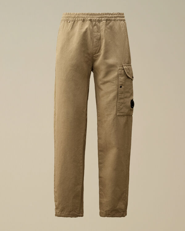 c.p. company Cotton/Linen Loose Pants VINTAGE KHAKI - BEIGE