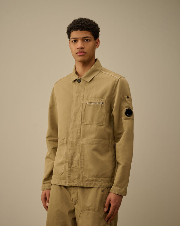 C.p. Company Cotton/Linen Overshirt TREE HOUSE - BEIGE
