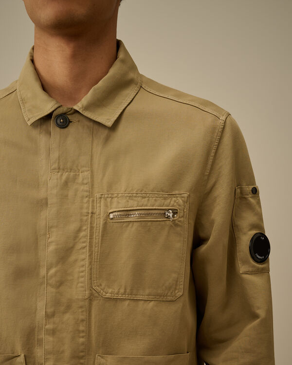C.p. Company Cotton/Linen Overshirt TREE HOUSE - BEIGE