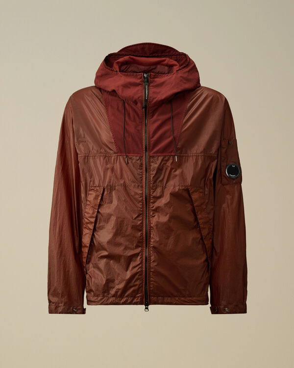 c.p. company CS II Mixed Hooded Lens Jacket SABLE - BROWN