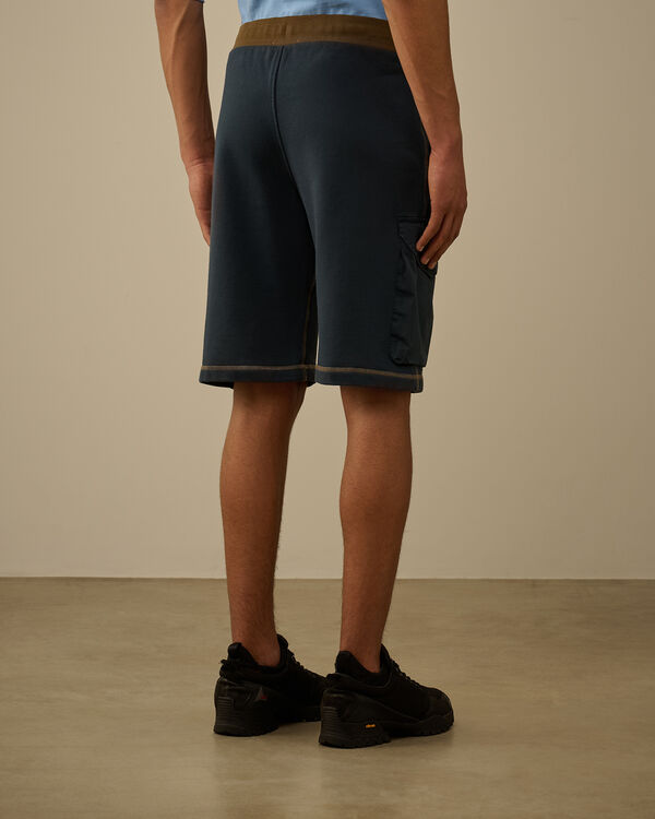 C.p. Company Diagonal Fleece Mixed Cargo Shorts INDIA INK – BLUE