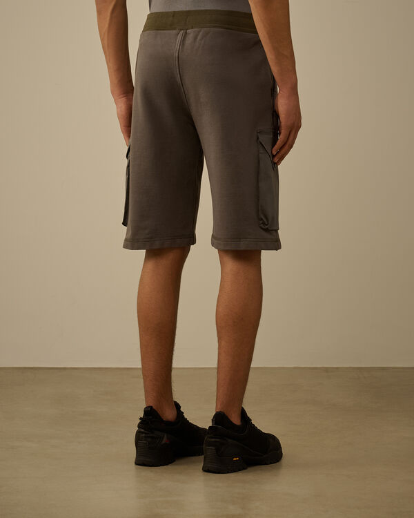 C.p. Company Diagonal Fleece Mixed Cargo Shorts SMOKED PEARL - GREY
