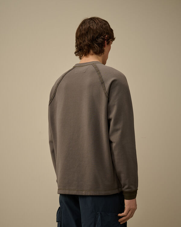 C.p. Company Diagonal Fleece Mixed Crewneck Sweatshirt SMOKED PEARL - GREY