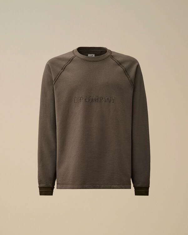 c.p. company Diagonal Fleece Mixed Crewneck Sweatshirt SMOKED PEARL - GREY c.p. company Diagonal Fleece Mixed Crewneck Sweatshirt SMOKED PEARL - GREY