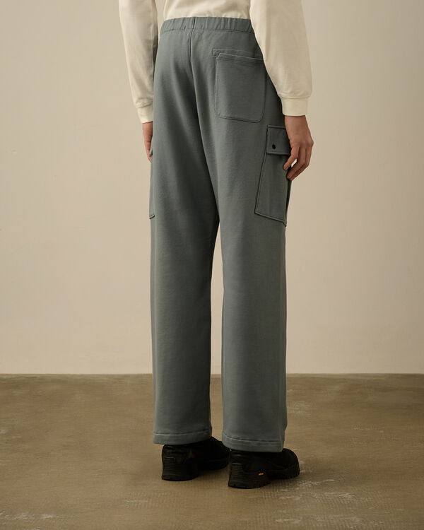 C.p. Company Diagonal Raised Fleece Cargo Sweatpants STORMY WEATHER - BLUE