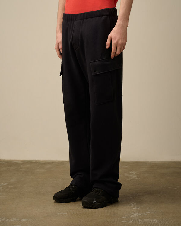 C.p. Company Diagonal Raised Fleece Cargo Sweatpants TOTAL ECLIPSE - BLUE