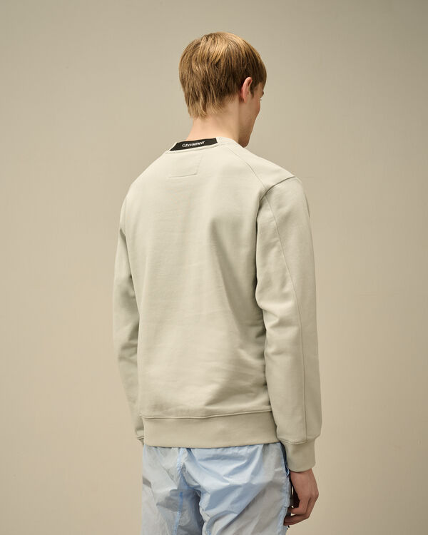 C.p. Company Diagonal Raised Fleece Crewneck Lens Sweatshirt BLUE FOX - GREY