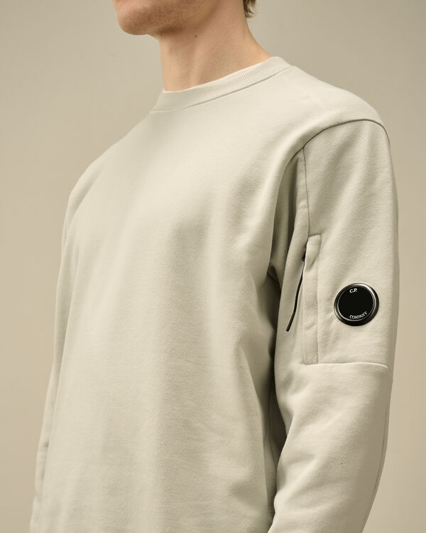 C.p. Company Diagonal Raised Fleece Crewneck Lens Sweatshirt BLUE FOX - GREY