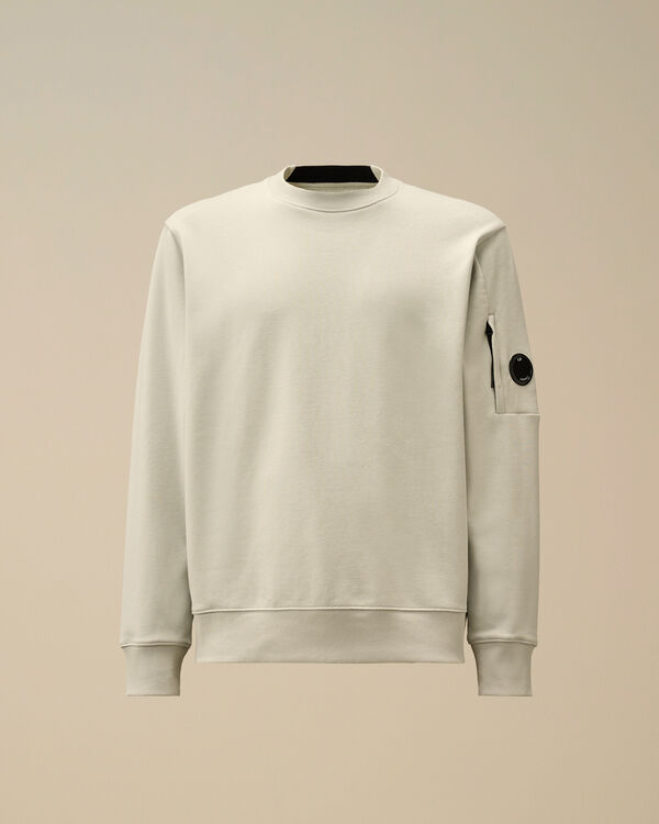 c.p. company Diagonal Raised Fleece Crewneck Lens Sweatshirt BLUE FOX - GREY