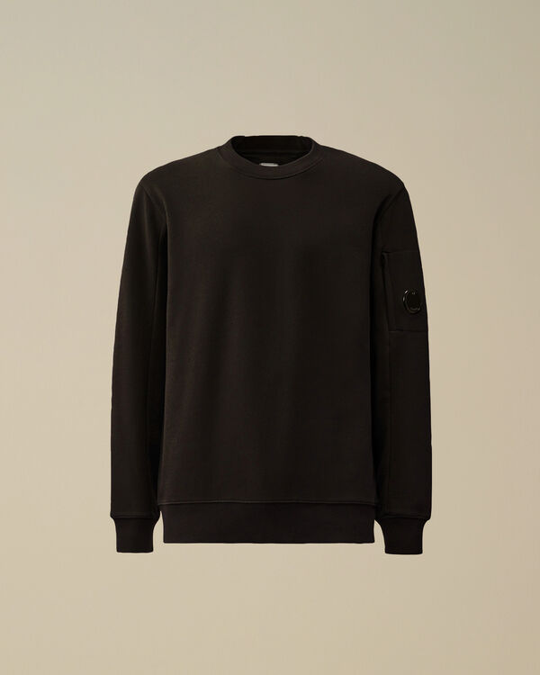 c.p. company Diagonal Raised Fleece Crewneck Lens Sweatshirt BLACK