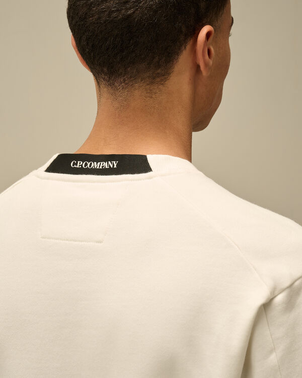 C.p. Company Diagonal Raised Fleece Crewneck Lens Sweatshirt GAUZE WHITE
