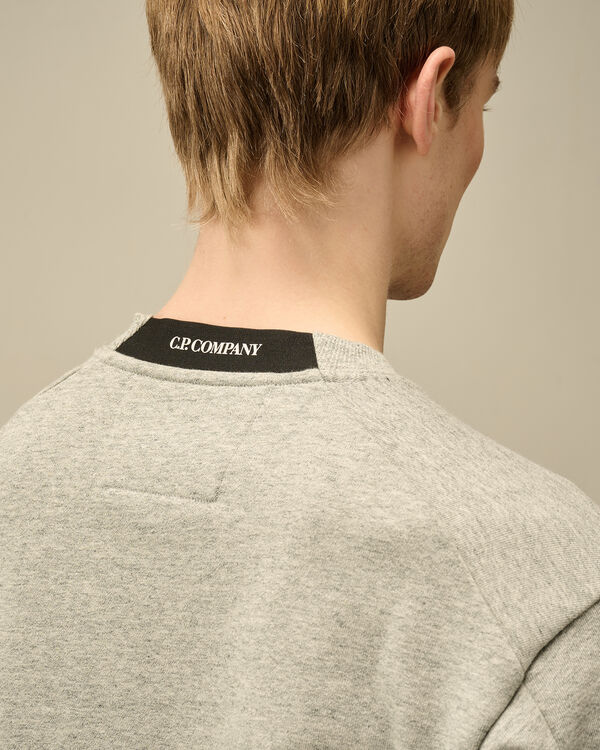 C.p. Company Diagonal Raised Fleece Crewneck Lens Sweatshirt GREYSTONE MELANGE - GREY