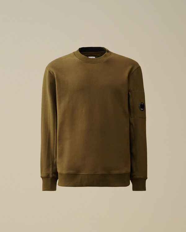 c.p. company Diagonal Raised Fleece Crewneck Lens Sweatshirt IVY GREEN