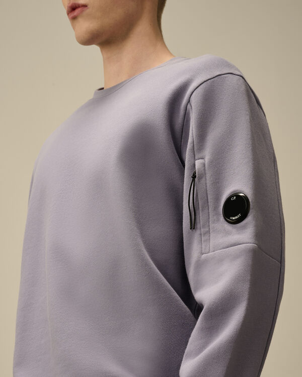 C.p. Company Diagonal Raised Fleece Crewneck Lens Sweatshirt LAVANDER VIOLET